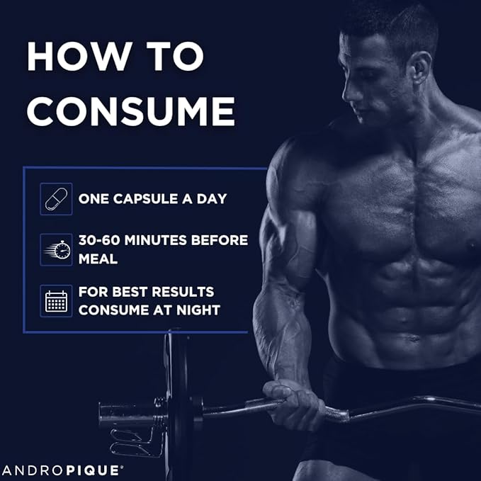 ANDROPIQUE Testosterone Support for Men – 60 Capsules