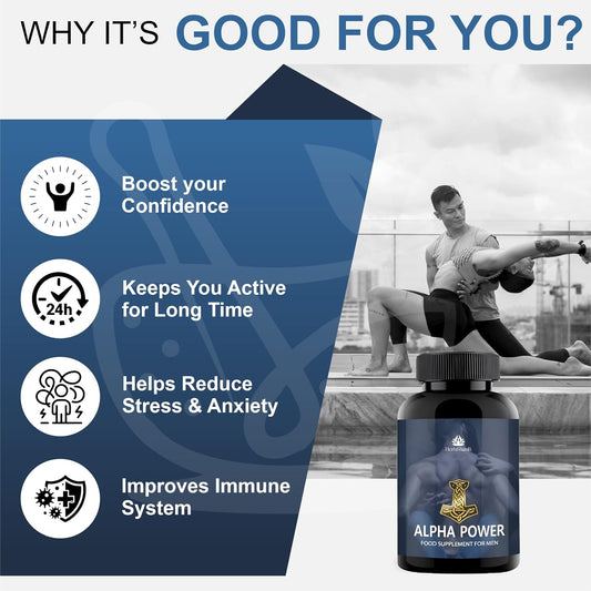 Alpha Power for Men – Original Shilajit Tablets & Massage Oil | Ling Bada Karne Ka Ayurvedic Medicine for Size Growth, Lamba Mota, Stamina Booster & Timing Support – (60 Capsules + 30ml)