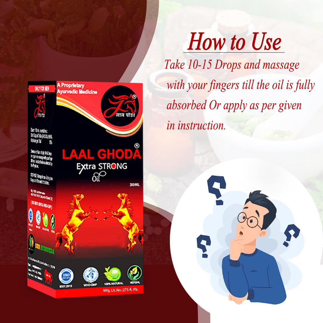 Ayurvedic Dick Size Increasing Oil | Laal Ghoda penis Enlargemrnt oil - 15ML