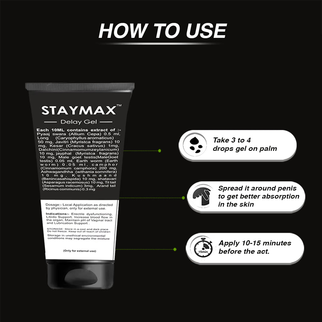 Herbaljoy Staymax Herbal Gel For Men For Long Lasting Pleasure 50Gm (Pack of 1)