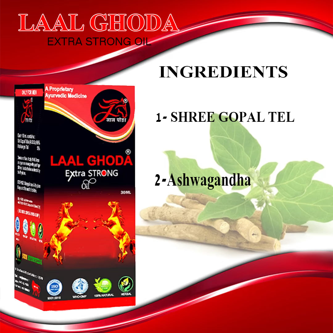 Laal Ghoda Penis Growth & Enlargement Oil | 30ml