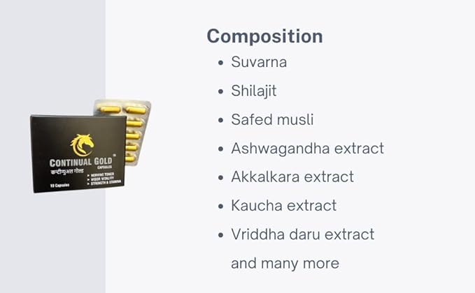 CONTINUAL Gold | Strength & Stamina | 6 Strips | Ayurvedic Herbs