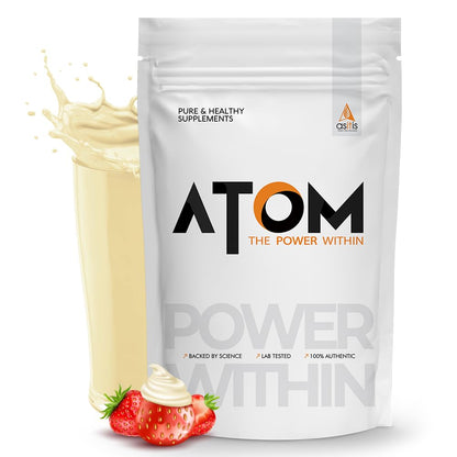 ATOM Whey Protein Double Rich Chocolate 1kg+ AS-IT-IS Creatine 100g (Combo Pack)
