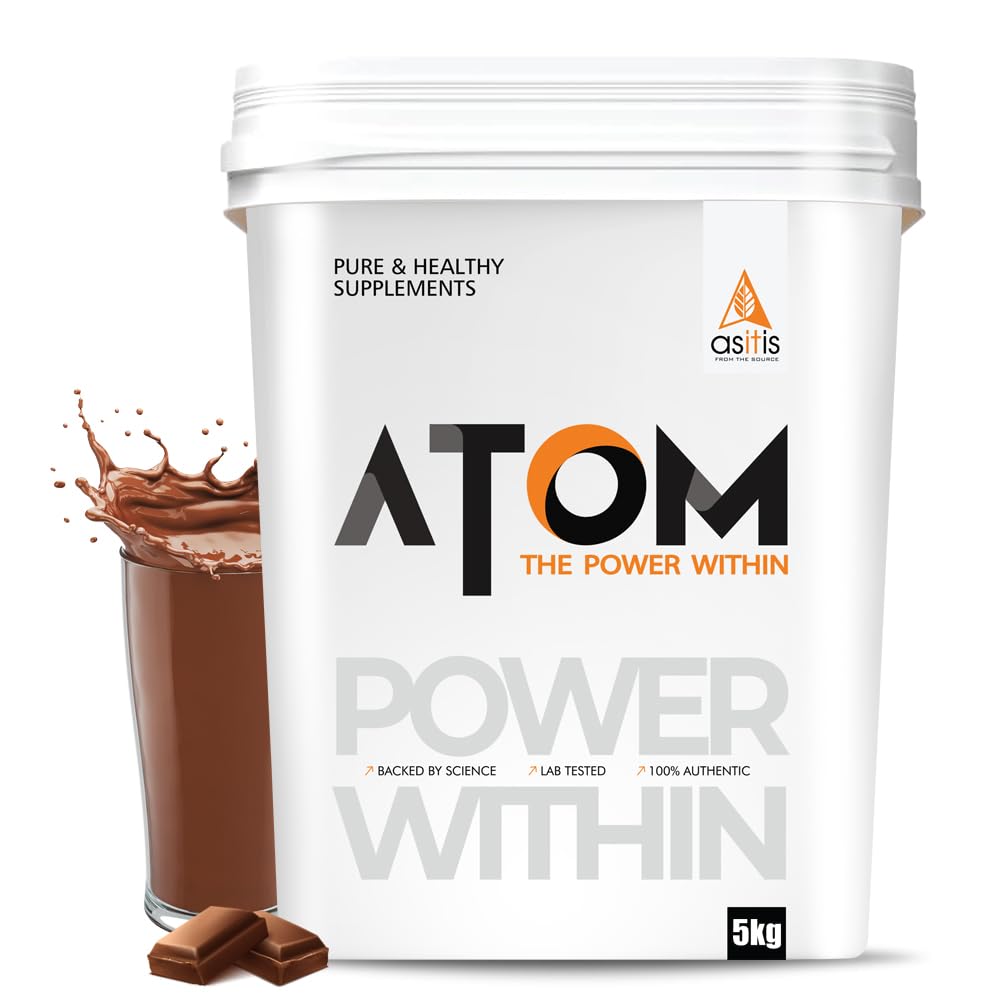 ATOM Whey Protein Double Rich Chocolate 1kg+ AS-IT-IS Creatine 100g (Combo Pack)