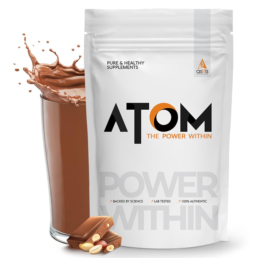 ATOM Whey Protein Double Rich Chocolate 1kg+ AS-IT-IS Creatine 100g (Combo Pack)