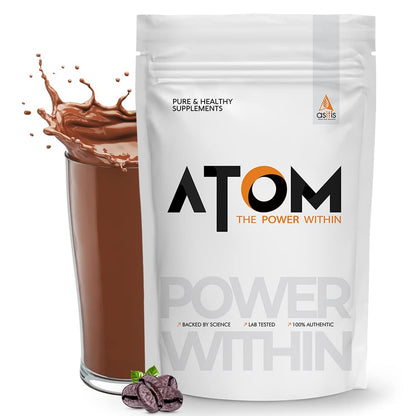 ATOM Whey Protein Double Rich Chocolate 1kg+ AS-IT-IS Creatine 100g (Combo Pack)
