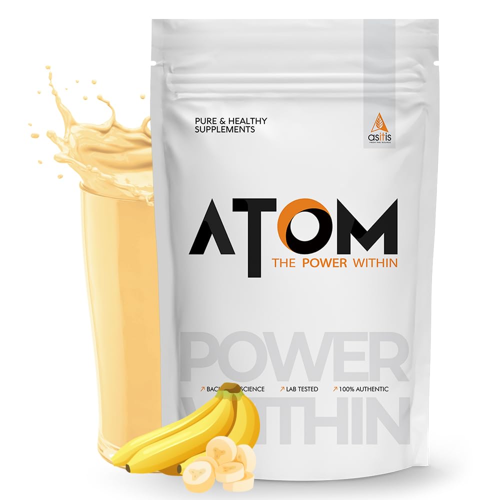 ATOM Whey Protein Double Rich Chocolate 1kg+ AS-IT-IS Creatine 100g (Combo Pack)