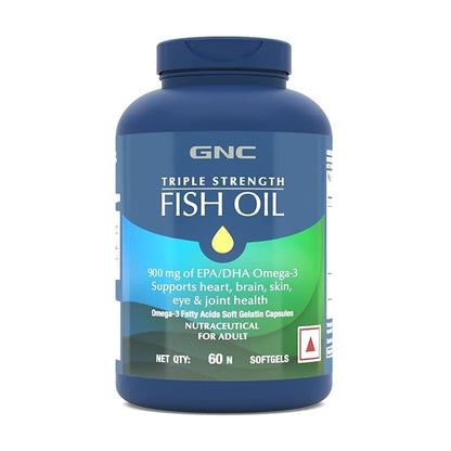 GNC Triple Strength Fish Oil (60 Softgels) & GNC Mega Men Multivitamin for Men (120 Tablets) Combo