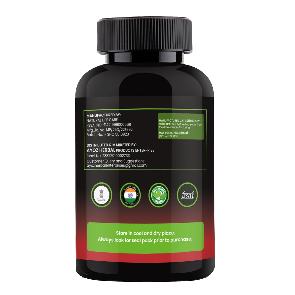 Ling Force Tablets for Men Long Time Performance | Ayurvedic Supplement with Shilajit, Safed Musli & Gokshura | Stamina, Energy & Strength Booster | Lamba Mota & Wellness Support – 60 Capsules