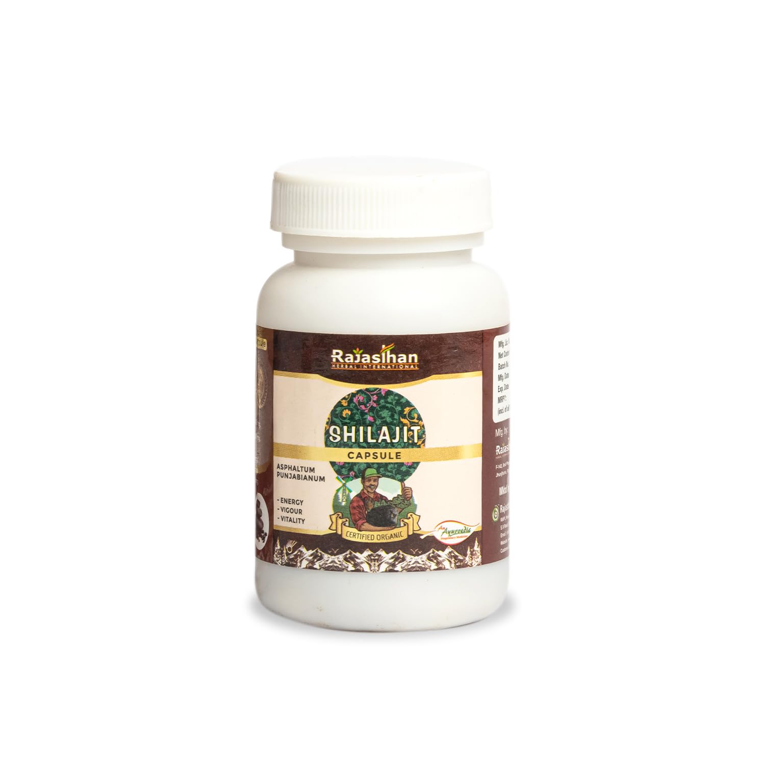 SHILAJIT Capsules by Rajasthan Aushdhalaya - 30 Capsules - Strength & Energy