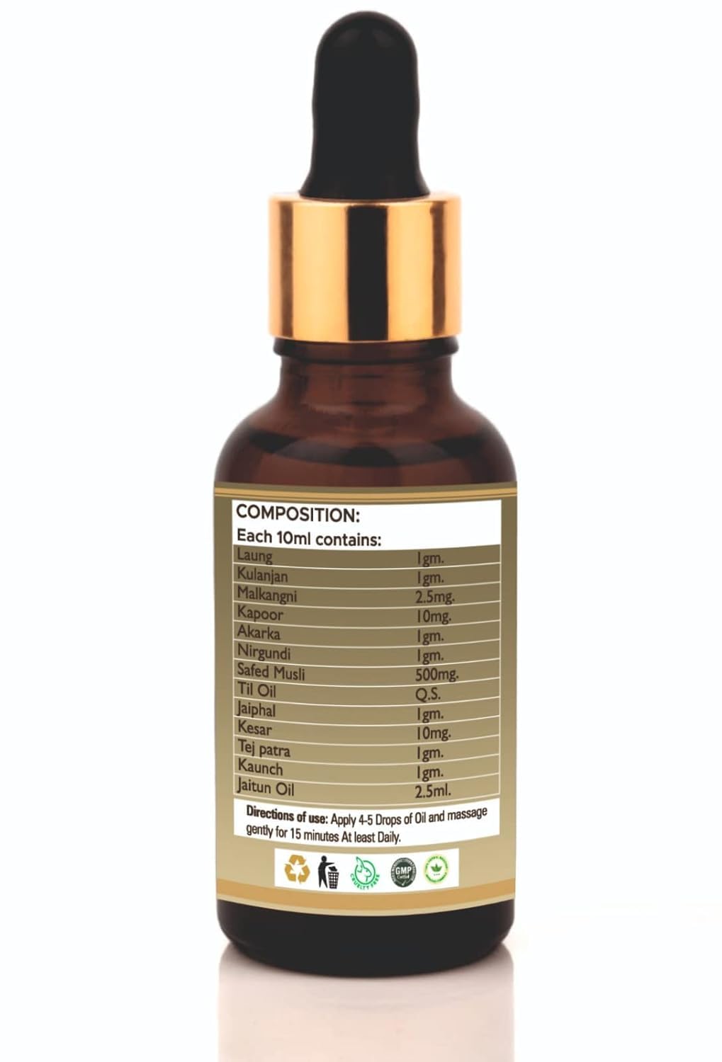 Ayurvedic Premium Stamina Booster Massage Oil for Men | Pure & Natural | For External Use Only | 1 Bottle (30 ML)