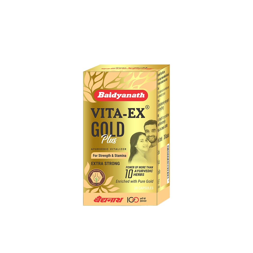Baidyanath Vita ex Gold Plus -Pack of 20 Capsules | Made with Pure Himalayan Shilajit, Ashwagandha & Safed Musli, 1 count