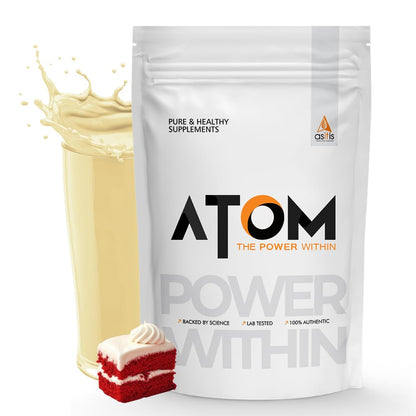 ATOM Whey Protein Double Rich Chocolate 1kg+ AS-IT-IS Creatine 100g (Combo Pack)