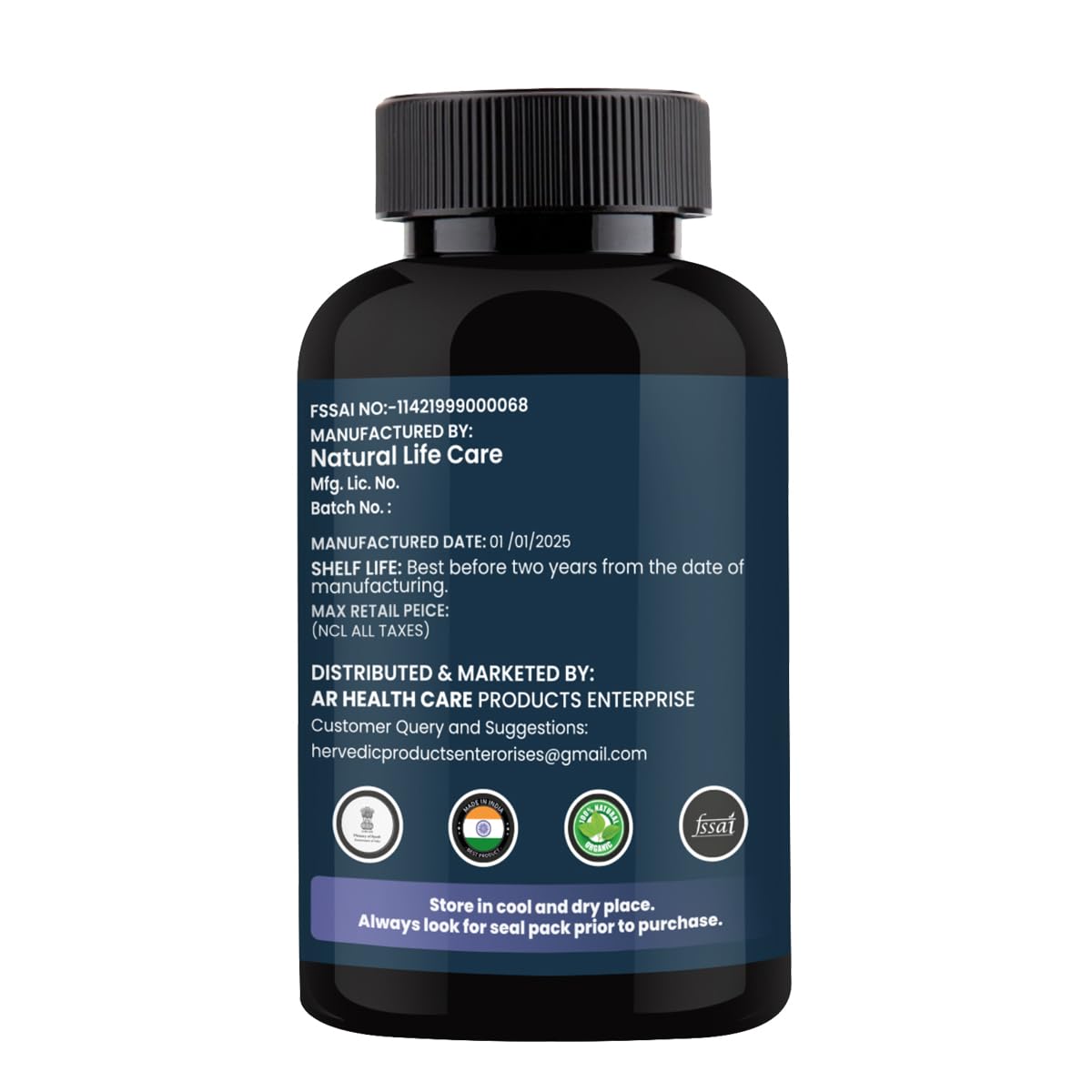 Ling Booster Herbal Long Penis Capsule for Men- Ayurvedic Supplement with Shilajit, Ashwagandha & Safed Musli -60 Capsules