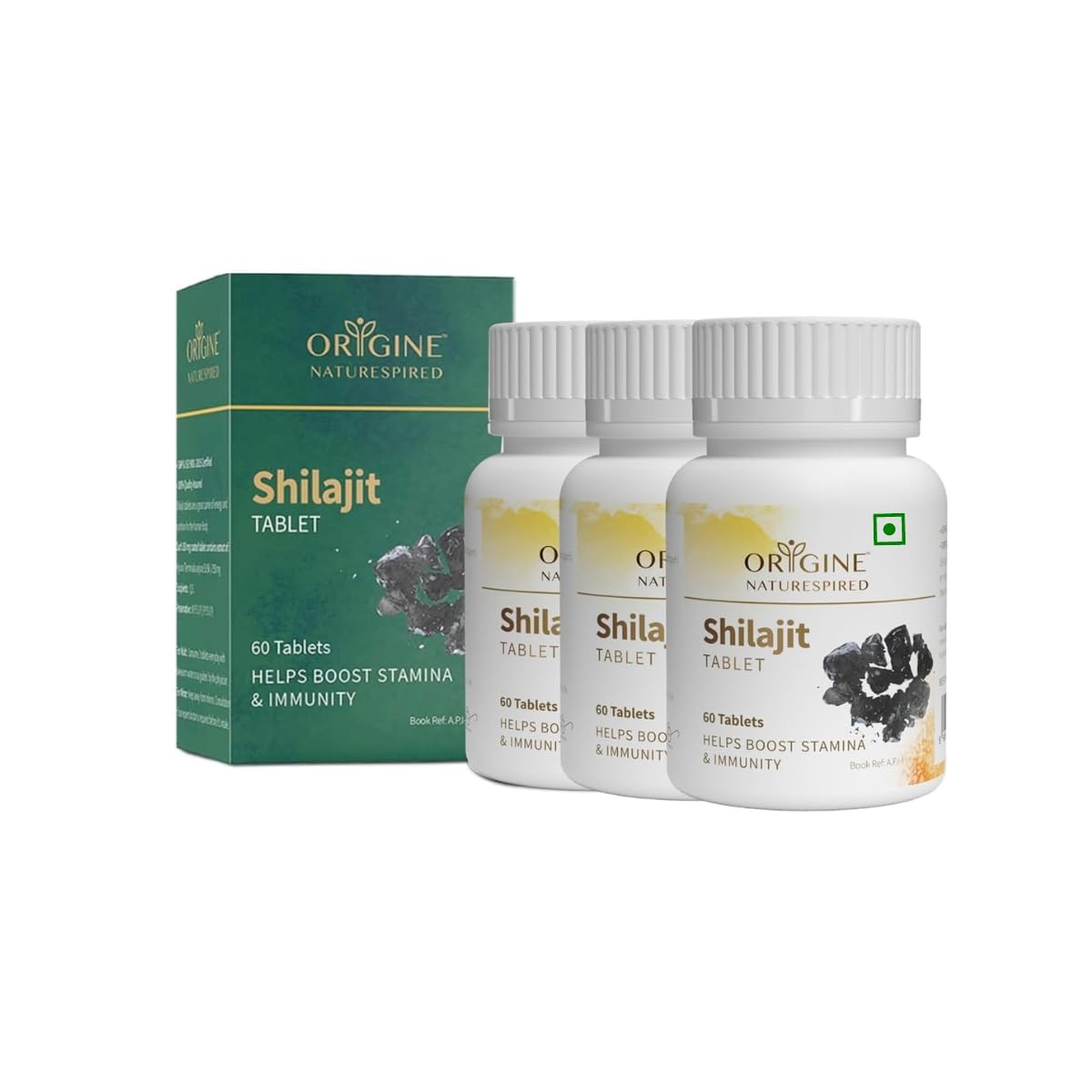 Pure Original Himalayan Shilajit/Shilajeet | Improve Strength & Stamina, 60 Tablets (Pack Of 3)