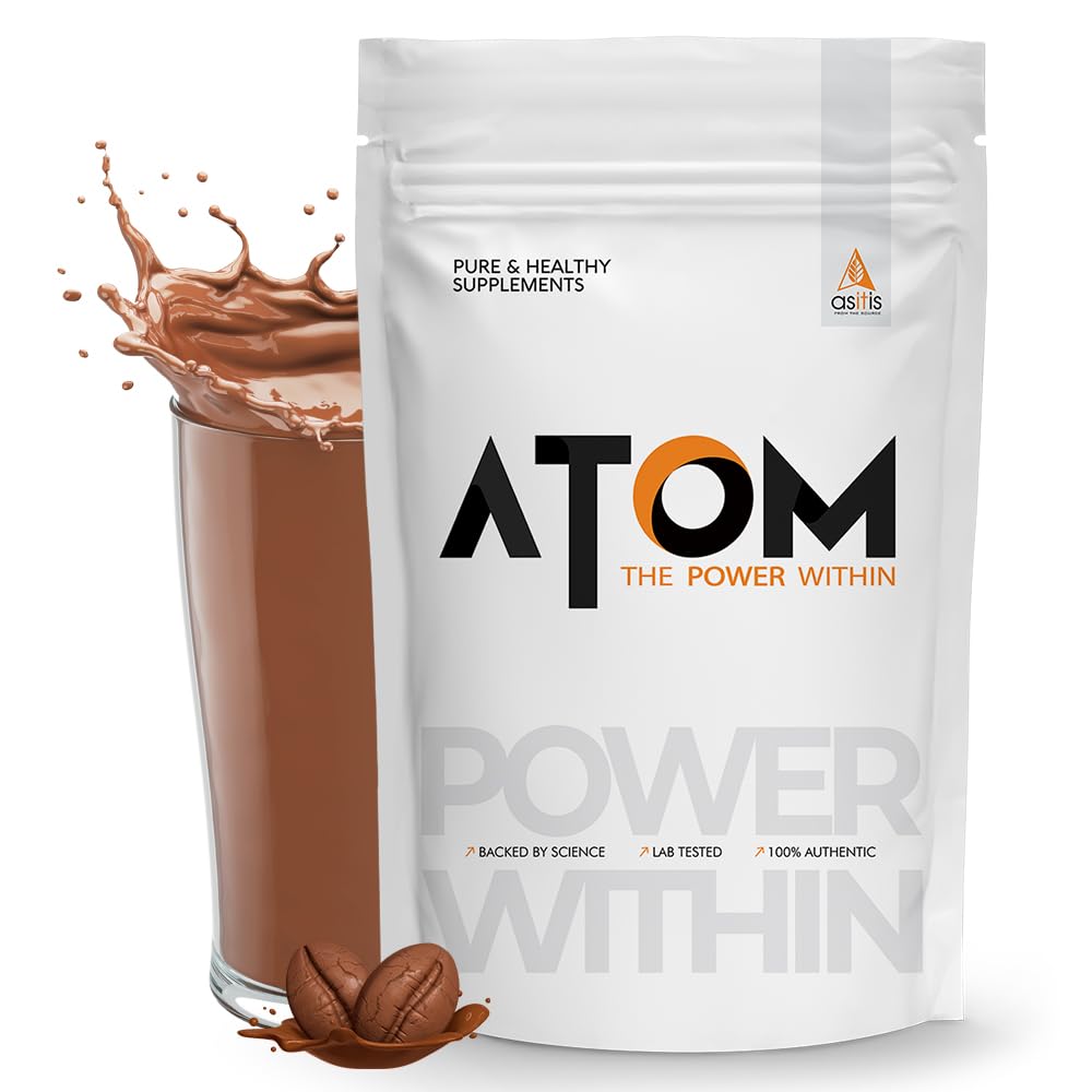 ATOM Whey Protein Double Rich Chocolate 1kg+ AS-IT-IS Creatine 100g (Combo Pack)