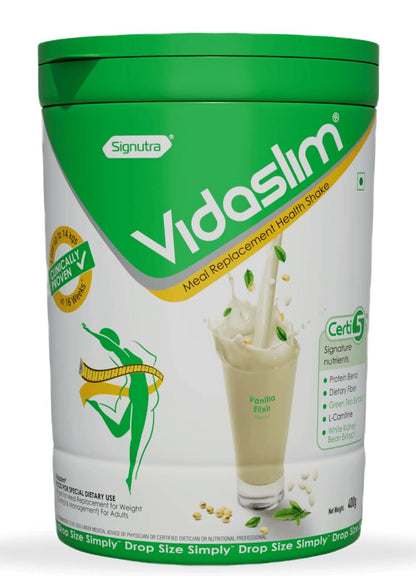 Vidaslim Meal Replacemen Health Shake For Weight Control & Management | For Men & Women | (400g, Vanilla Elixir)