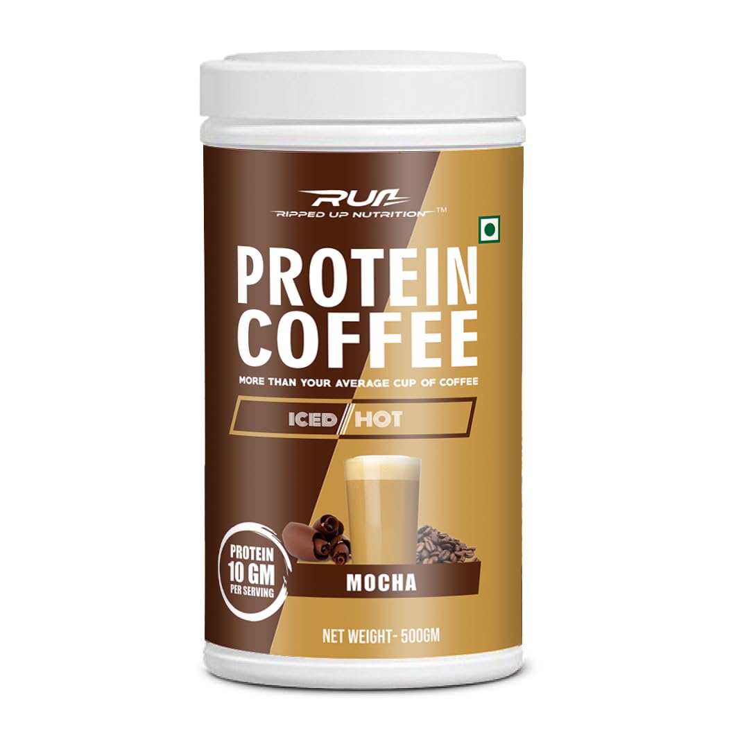 Ripped Up Nutrition Protein Coffee | Neat 10g Protein Per Scoop | Versatile Usage - A Pre-Workout or Anytime Meal Replacement Shake| (Mocha, 1kg (500gmx2))