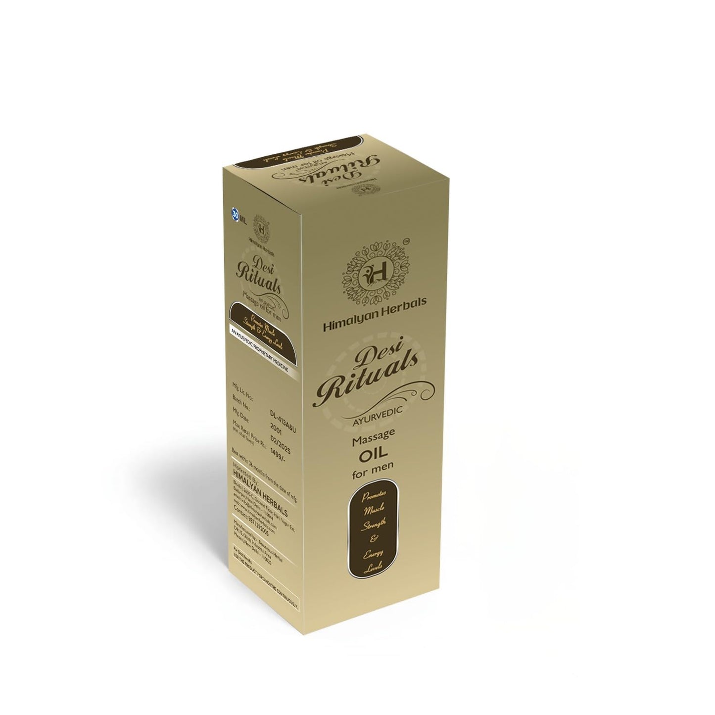 Ayurvedic Premium Stamina Booster Massage Oil for Men | Pure & Natural | For External Use Only | 1 Bottle (30 ML)