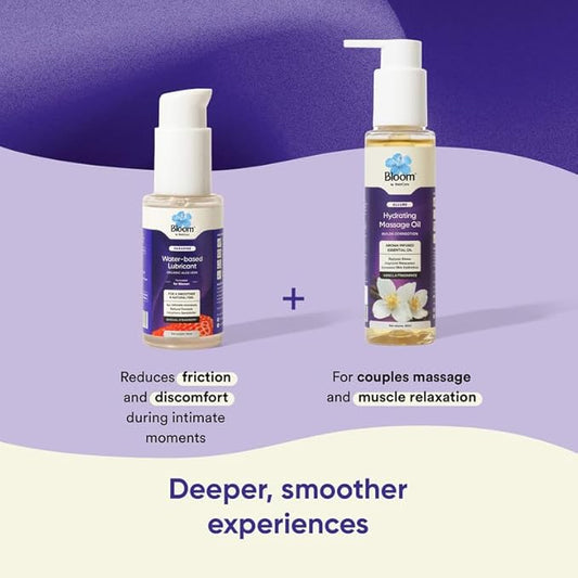 Bloom Relaxing Massage Kit | Massage Oil & Water-Based Lubricant | 2-Bottle Combo