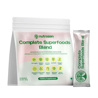 Complete Superfoods Blend – 30 Sachets | 50+ Superfoods | Vitamins, Minerals & Probiotics | Daily Plant-Based Nutrition | Supports Digestion, Gut Health, Detox & Immunity | Sugar-Free Supplement