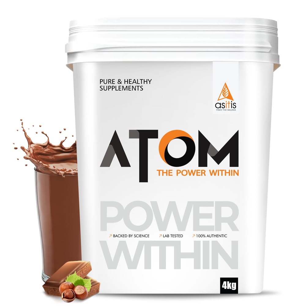 ATOM Whey Protein Double Rich Chocolate 1kg+ AS-IT-IS Creatine 100g (Combo Pack)