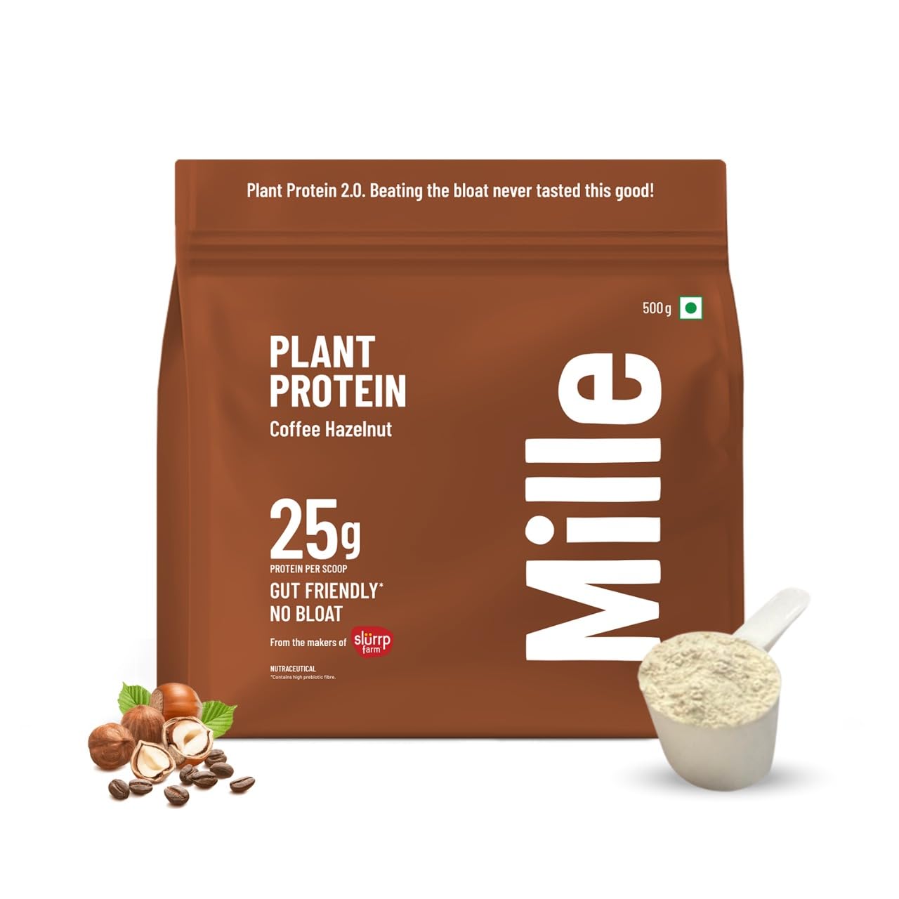 Mille Plant Protein | 31g Protein | Unflavoured | Made with Fermented Yeast Protein Powder | No Bloat, Vegan, Heat-Stable | Has All 9 Essential Amino Acids | Mixes into Any Dish | 500g