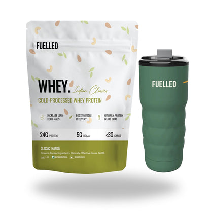 FUELLED Whey Protein Powder Concentrate & Isolate with 24 g Protein, 5 g BCAA (1 kg, 30 Servings) Lab Tested (Mango Ice Cream)
