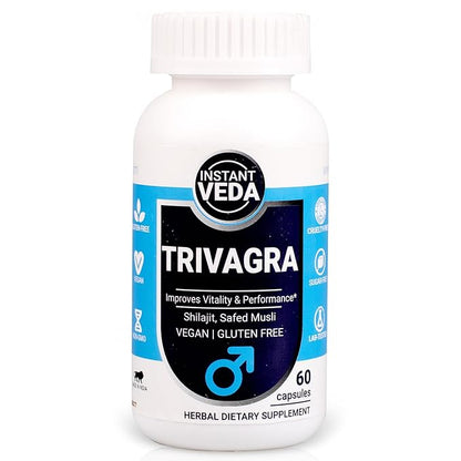 Trivagra Strength and Energy Capsules For Men With 20 Natural Herbs - 60 Capsules
