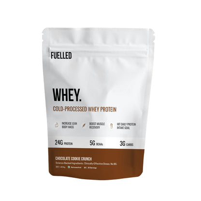 FUELLED Whey Protein Powder Concentrate & Isolate with 24 g Protein, 5 g BCAA (1 kg, 30 Servings) Lab Tested (Mango Ice Cream)