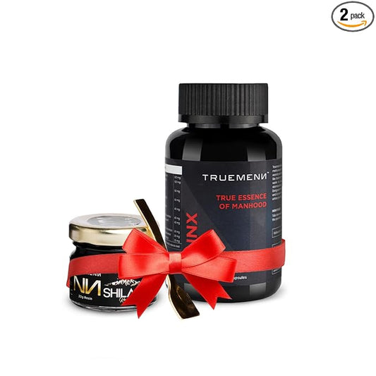 Shilajit Kesar Resin + MennX T-Capsules | 80% Fulvic Acid | Stamina & Performance
