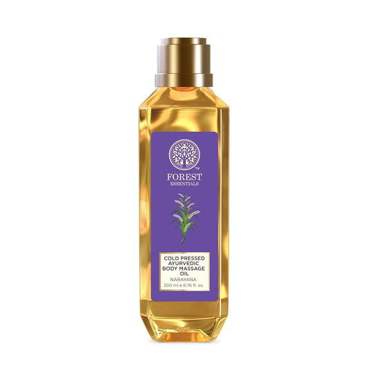 Forest Essentials Narayana Body Massage Oil | Ayurvedic Pain Relief & Stress Relief Oil | Anti-Inflammatory, Nourishing Formula