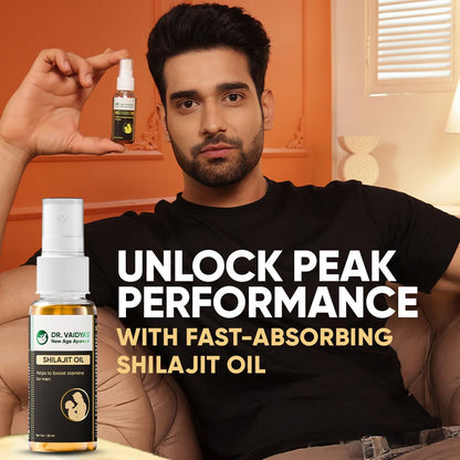 Dr. Vaidya’s Shilajit Oil for Men – Ayurvedic Massage Oil for Strength, Stamina & Recovery | 100% Natural Shilajit Oil with Ashwagandha & Gokshura – Shilajit for Men, 30ml (Pack of 3)