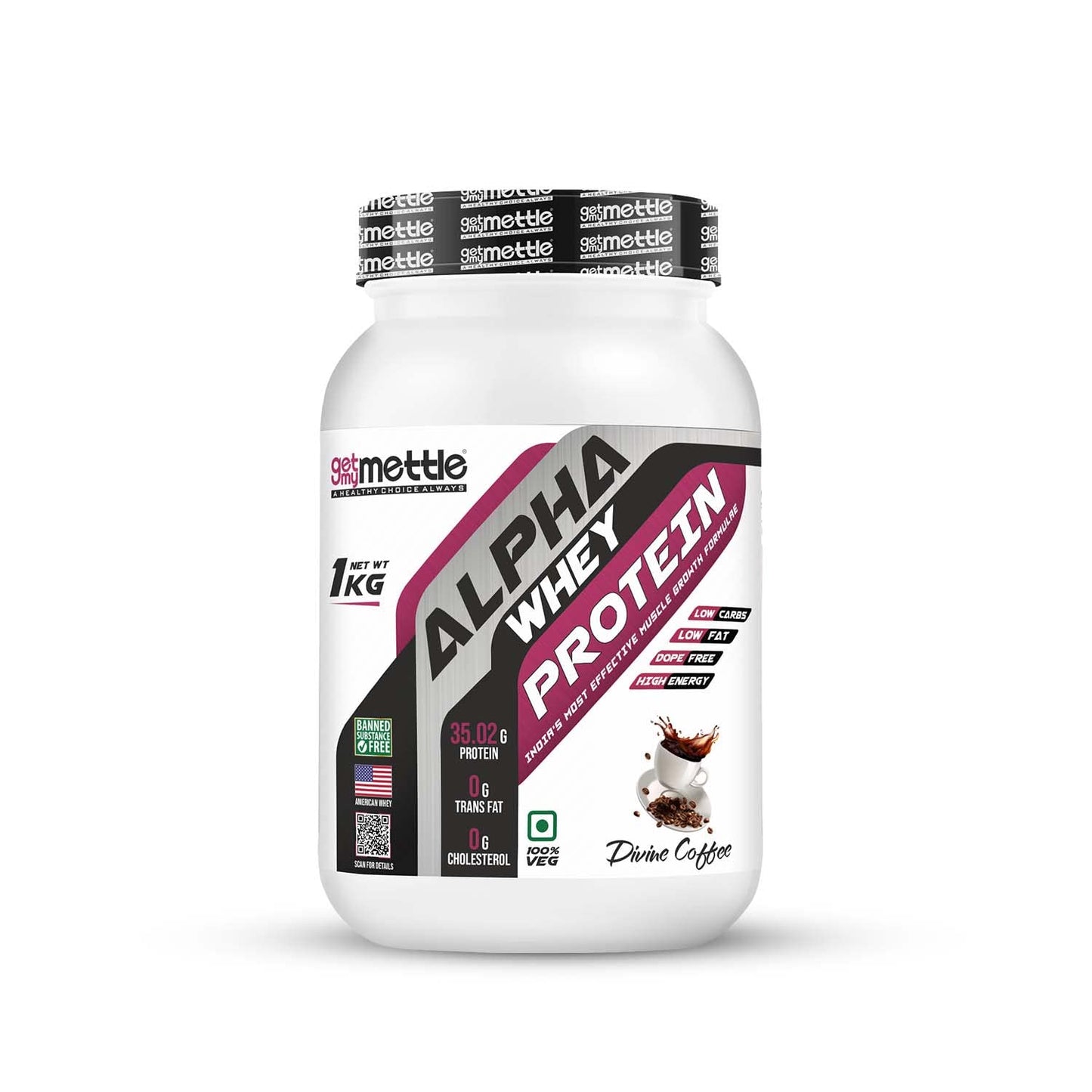 Getmymettle Alpha Whey Protein 1kg Kesar Pista Flavor, 35g Protein Muscle Growth & Rapid Recovery Post-Workout. Budget Friendly, USA Imported Whey