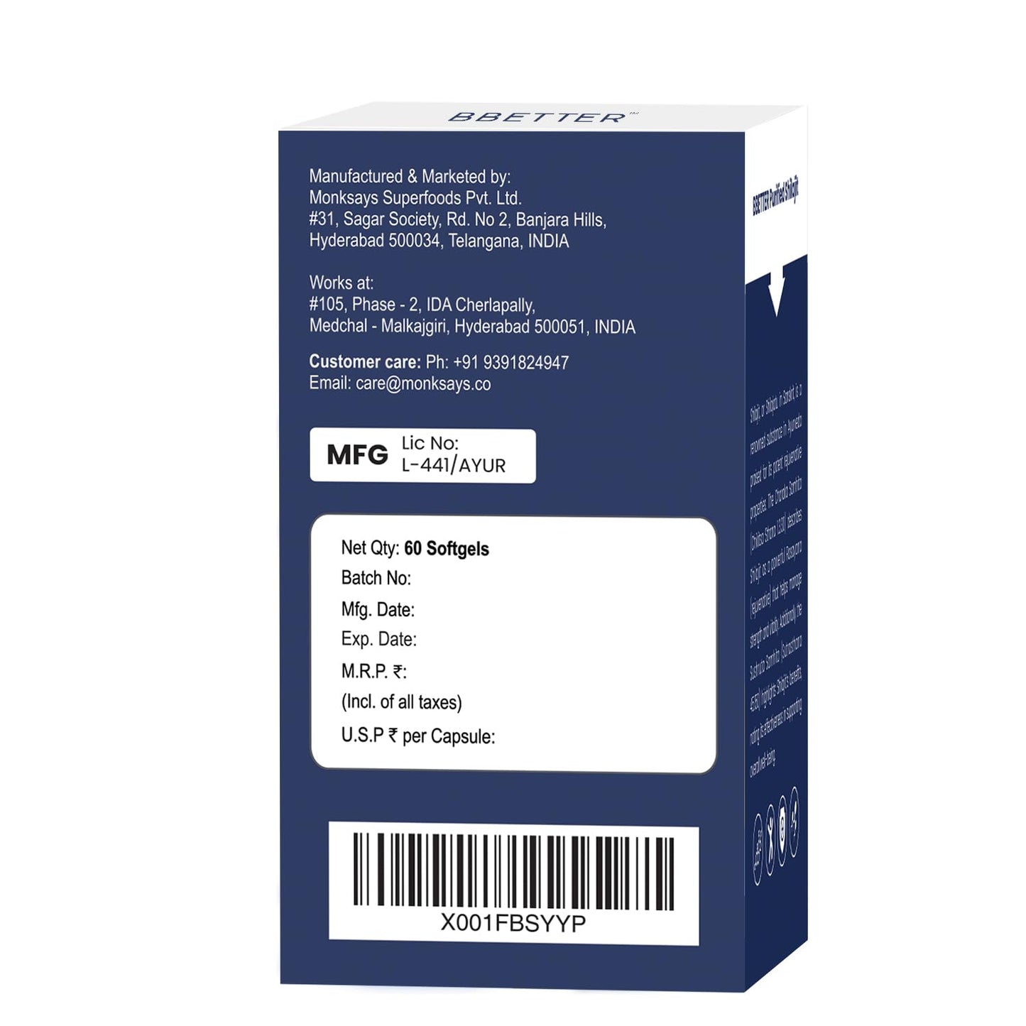 BBETTER Purified Shilajit 500mg | Lab Tested Shilajeet for Stamina, Strength, Muscle & Vitality Support for Men | Supports Healthy Testosterone Level | Pure Himalayan Shilajit Extract - 60 Capsules