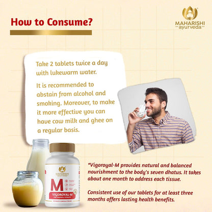 Maharishi Ayurveda Shilajit Tablets | Vigoroyal M- Infused with Original Shilajit | Natural Shilajeet - 60 tablets