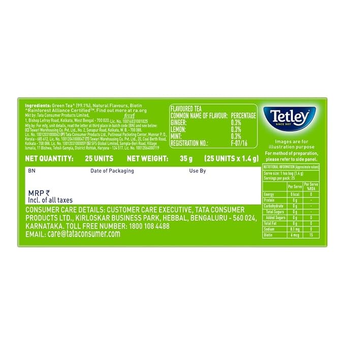 Tetley Beauty Care Tea with Biotin – Skin & Hair Support, 25 Bags