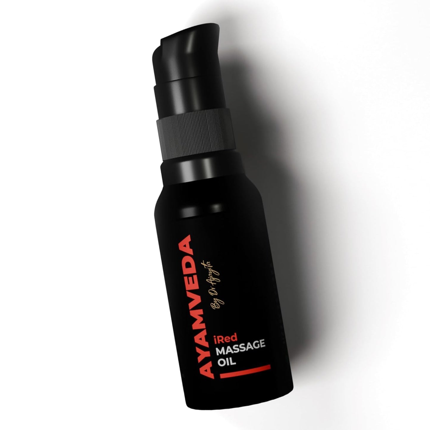 AyamVeda iRed Ayurvedic Massage Oil for Men with 60+ Herbs like Ashwagandha & Shilajit | 100% Natural | 60 ml (30 ml x 2 Bottles)