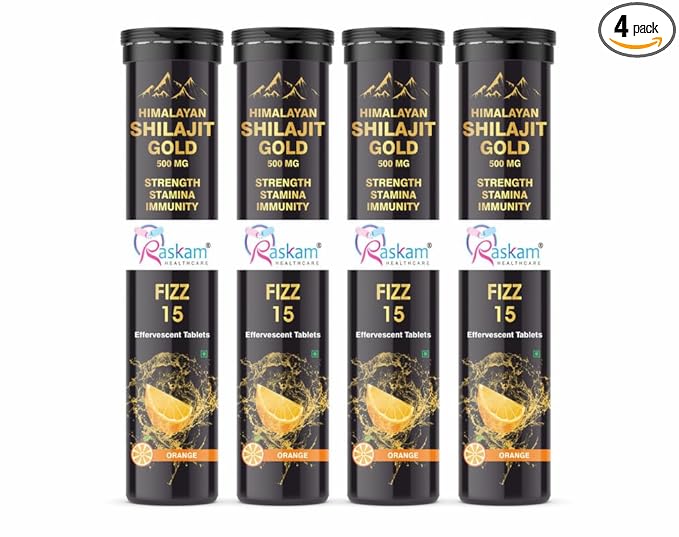 Himalayan Shilajit Gold Fizz | Orange | 500mg | Pack of 4