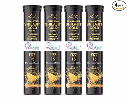 Himalayan Shilajit Gold Fizz | Orange | 500mg | Pack of 4