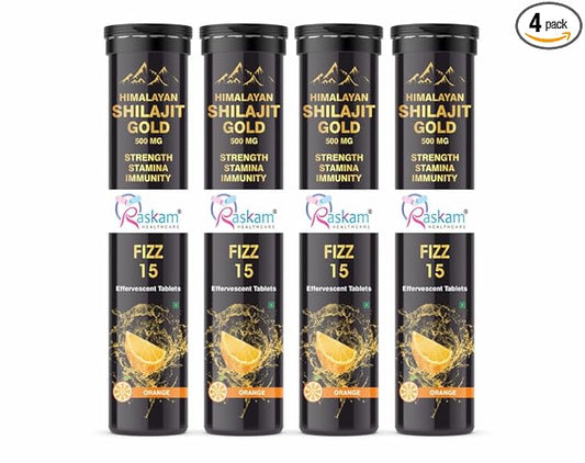Himalayan Shilajit Gold Fizz | Orange | 500mg | Pack of 4