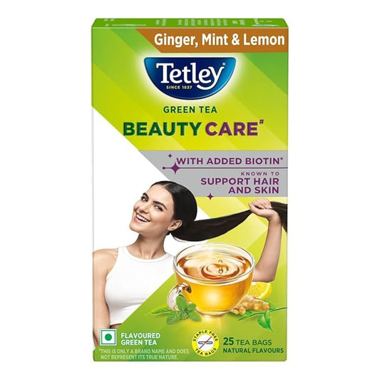 Tetley Beauty Care Tea with Biotin – Skin & Hair Support, 25 Bags