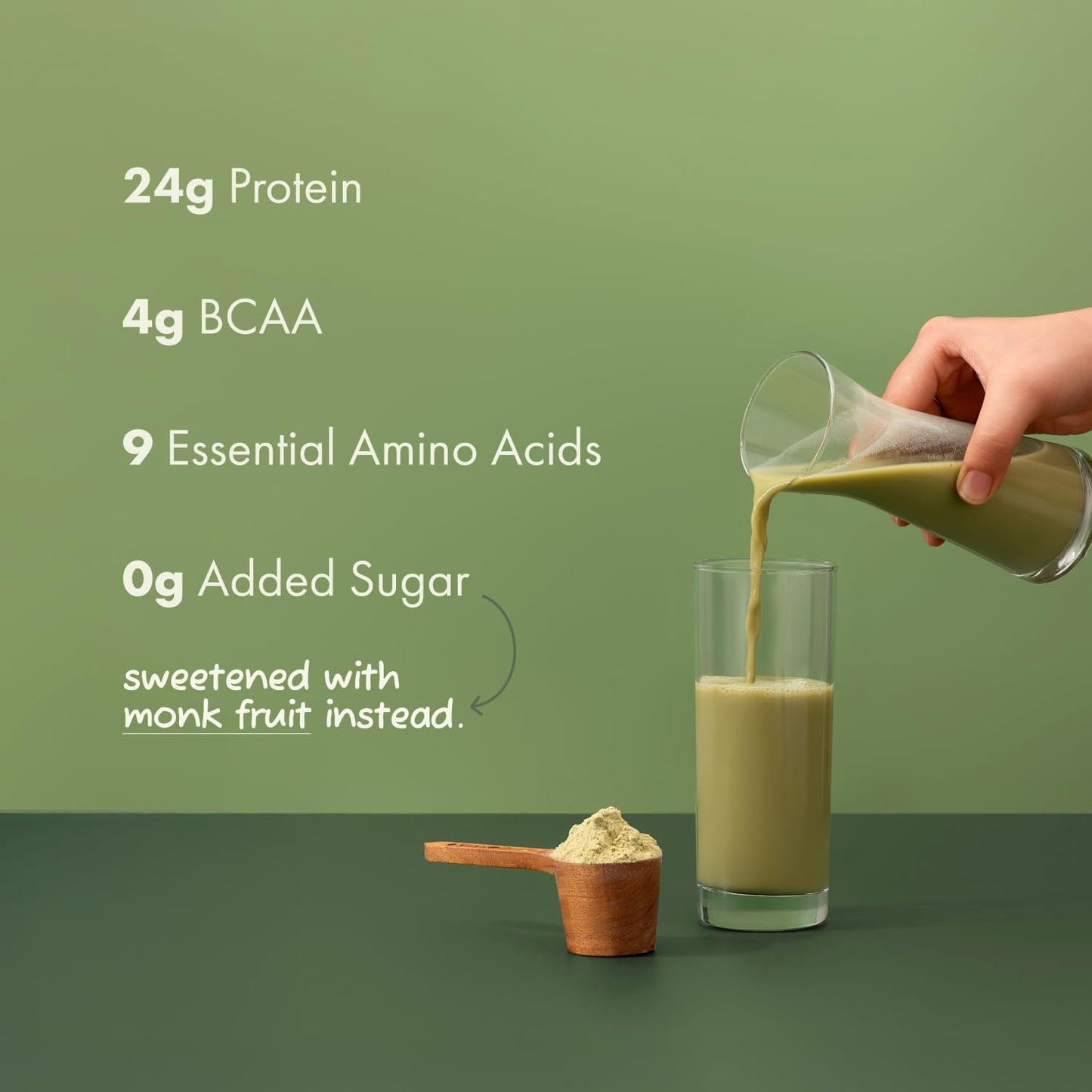 Cosmix No-Nonsense Plant Protein | 24 Protein/Serve, 500g Pouch | Japanese Ceremonial Matcha | Plant Based Protein, Pea & Rice Isolate | Clean, Easy to Digest | All Essential Amino Acids