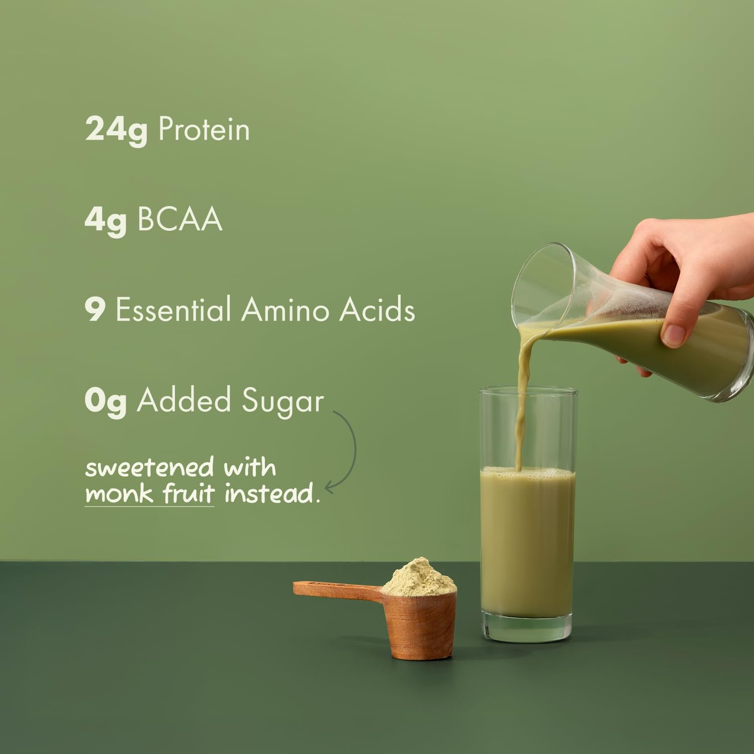 Cosmix No-Nonsense Plant Protein | 24 Protein/Serve, 500g Pouch | Japanese Ceremonial Matcha | Plant Based Protein, Pea & Rice Isolate | Clean, Easy to Digest | All Essential Amino Acids