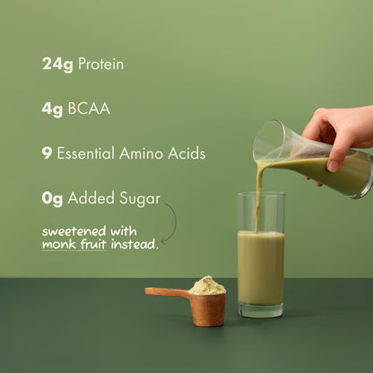 Cosmix No-Nonsense Plant Protein | 24 Protein/Serve, 500g Pouch | Japanese Ceremonial Matcha | Plant Based Protein, Pea & Rice Isolate | Clean, Easy to Digest | All Essential Amino Acids