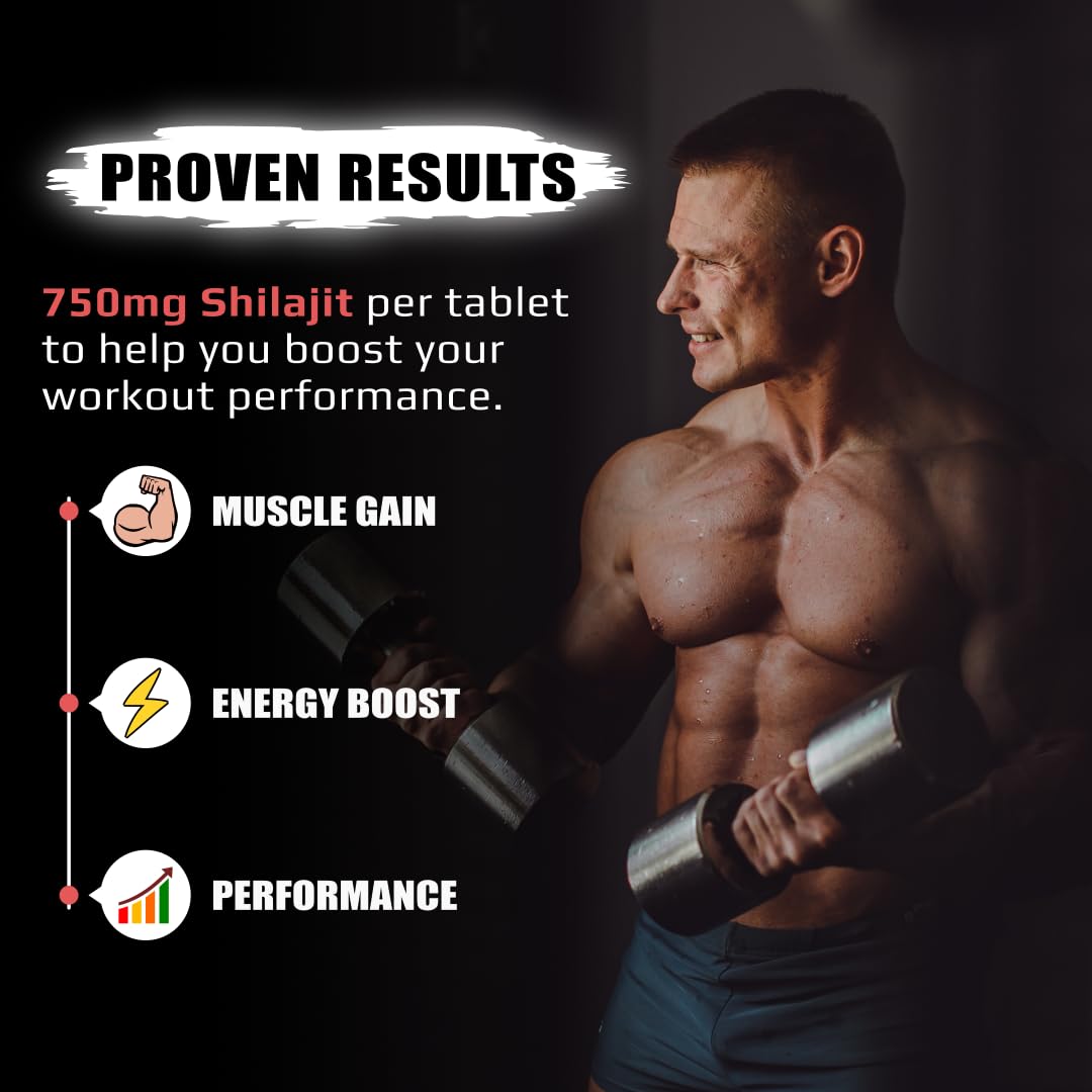 Shudh Kaama Original Himalayan Shilajit (750mg) Effervescent with Ashwagandha, Gokshura & Safed Musli for Strength & Muscle Gain - (Pack of 2) 40 Tablets