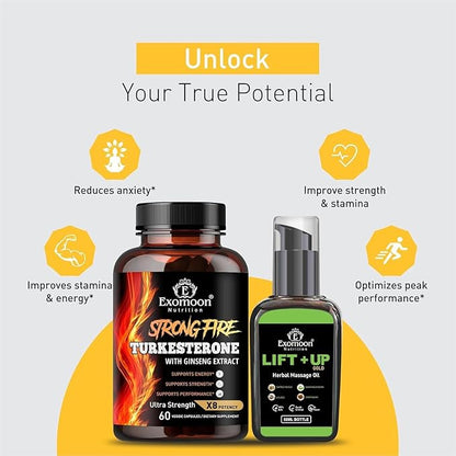 Himalayan Gold Shilajit 10x | Men’s Strength Capsules & Energy Oil Kit