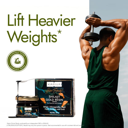 Kapiva Shilajit/Shilajeet Gold Resin - 20g | 500mg/Serving | 40 Servings | Boost Muscle Growth & Stamina | Contains 24 Carat Gold | 100% Ayurvedic