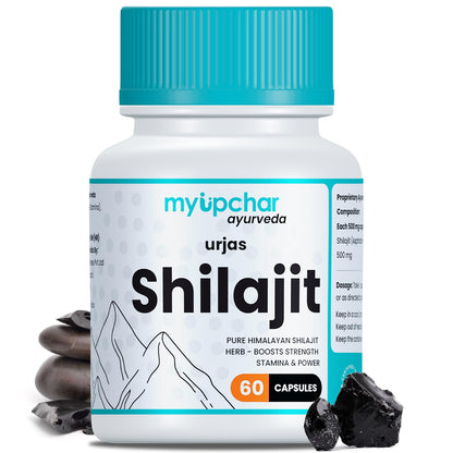 Urjas Pure Himalayan Shilajit Original Capsules | Improve Muscle Strength, Stamina & Power | Natural & Organic Shilajeet| Experience results in 4 weeks | 60 Capsules (Pack of 1)