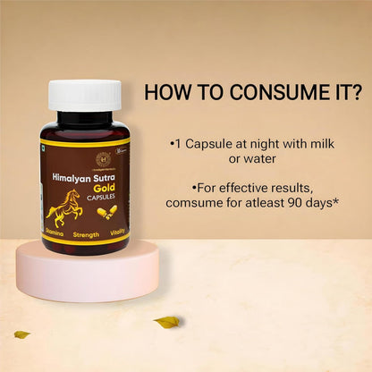 Sutra Gold Capsules & Men’s Massage Oil Combo | 30 Capsules + 30 ml Oil | Natural Herbal Supplement & Vitality Support | Strength & Wellness Care for Men